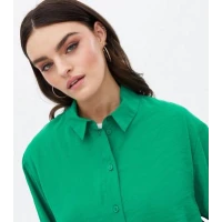 Green Long Sleeve Oversized Shirt New Look
