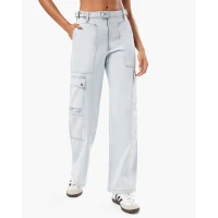 Denim Straight Indigo Cargo Jean
