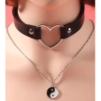 Yin & Yang Heart Choker Decor Necklace