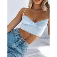 Old School Love Crop Top Blue