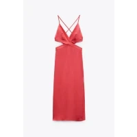 Satin Effect Cut Out Dress