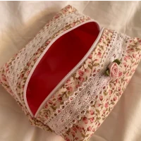 Small Pink Ditsy Floral Makeup Bag