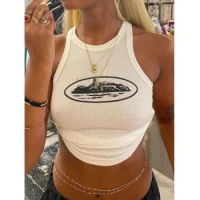 Waffle Landmark Cropped Tank Top