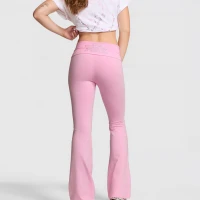 Buy PINK x LoveShackFancy Cotton Foldover Flare Leggings - Order Bottoms online 5000010575 - PINK US