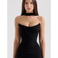 HALLIE Black Strapless Corset with scarf | Nordstrom