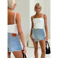 Bowden Skort Light Wash Denim