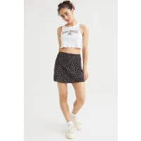 A-line skirt - Black/Small flowers - Ladies | H&amp;M GB
