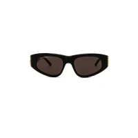 Balenciaga Dynasty Oval Sunglasses in Black