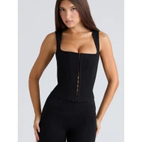 THE BALCONETTE Black Fitted Corset Top | Nordstrom