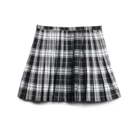 Check Pleated Mini Skirt