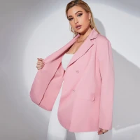 Plus Double Breasted Flap Detail Blazer
