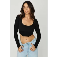 Long Sleeve Corset-Style Tee