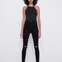 SUPER ELASTIC RIPPED HI-RISE JEGGINGS