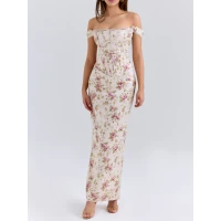 ISIS Vintage Cream Floral Print Corset Maxi Dress | Nordstrom