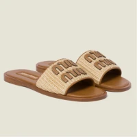 designer sandals 2025 new slippers miusandals luxury ladies casual shoes summer flat shoes Ladies holiday beach seaside classic slippers