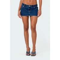 Spencer Low Rise Denim Micro Skirt