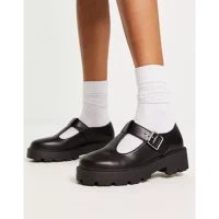 Truffle Collection chunky mary jane shoes in black