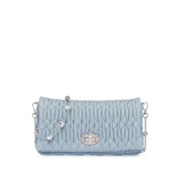 Miu Crystal Leather Clutch Bag