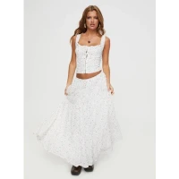 Cherry On Top Maxi Skirt White Floral