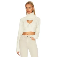 Vera Cropped Cut Out Sweater