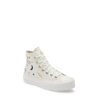 Converse Chuck Taylor(R) All Star(R) Its Okay to Wander Embroidered Platform Sneaker in Egret/Vintage White/Black at Nordstrom