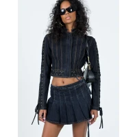 Camelia Pleat Mini Dark Denim