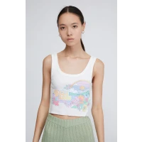 Billabong Womens Island Flower Tank Top - White sizearge