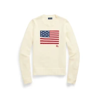Flag Cotton Crewneck Sweater