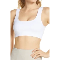 zella Breezy Tank Sports Bra in White at Nordstrom