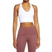 SPANX Longline Medium Impact Sports Bra in White at Nordstrom