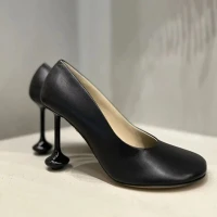 Star style Fashion Square toe Soft Leather Women Pumps Spring Autumn Office Lady Stiletto High heels Female Party Dress Shoes - AliExpress