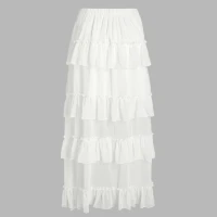 Ruffle Sheer High Waist Maxi Skirt