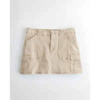 Girls Low-Rise Y2K Twill Cargo Mini Skirt