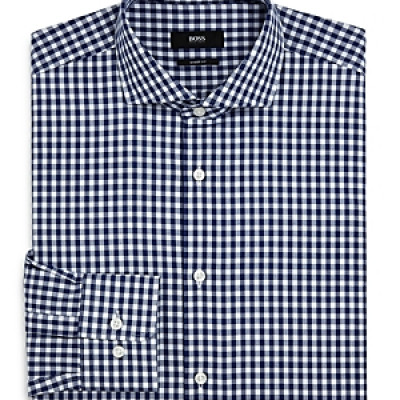 Boss Mark Gingham Regular-Fit Dress Shirt