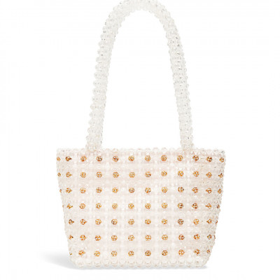 Gold Jewel Mina Beaded Mini Tote