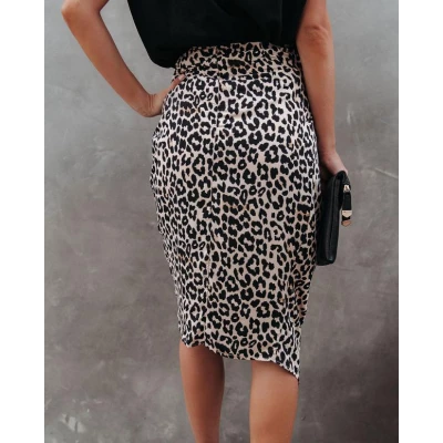 NESTLE LEOPARD KNIT MIDI SKIRT