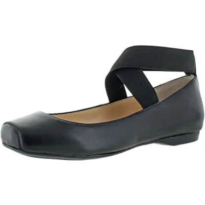 Amazon.com | Jessica Simpson Women&#39;s Mandalaye Square Toe Ankle-Wrap Ballet Flats | Flats
