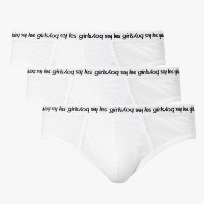 Rib Jersey Briefs 3 Pack White