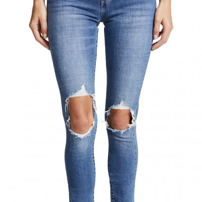 Levis 721 High Rise Distressed Skinny Jeans