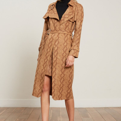 Chloe Tan Snake Print Long Coat