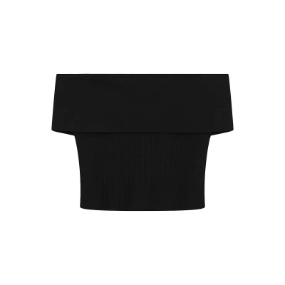 Womens Artistry Off-the-Shoulder Top - Black -