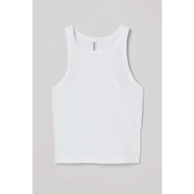 Crop Tank Top - White