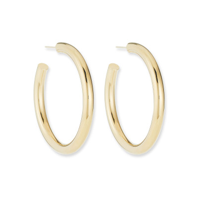 Lou Medium Thick Hoop Earrings, 2