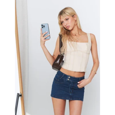 Daphnie Denim Mini Skirt Denim