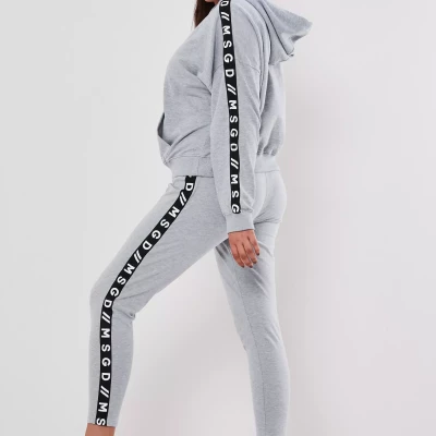 Plus Size Active Grey Co Ord Msgd Loungewear Leggings