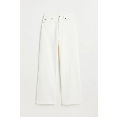 H & M - Wide High Jeans - White