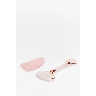 Womens Perfect Duo Rose Quartz Roller and Gua Sha Set - Pink - ONE
