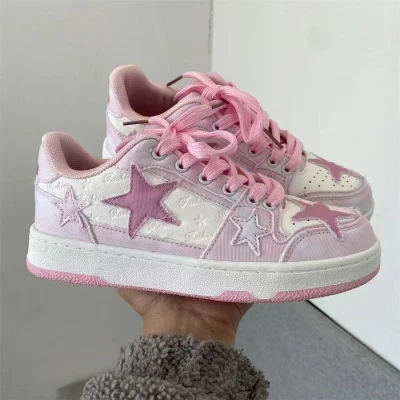 Leather Lace Up Platform Canvas Shoes