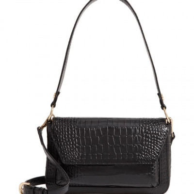 Stella Croc Embossed Leather Shoulder Bag
