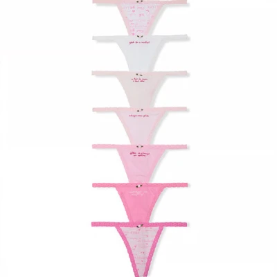 Buy PINK x LoveShackFancy Rules of Pink 7-Pack V-String Panties - Order Panties online 1127351400 - PINK US